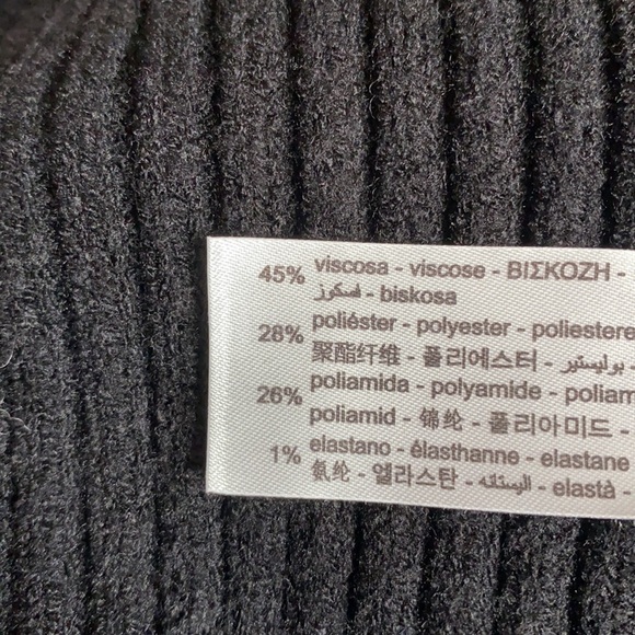 NWOT Zara Black Cropped Ribbed Sweater with High Collar. Size S. - Picture 9 of 10